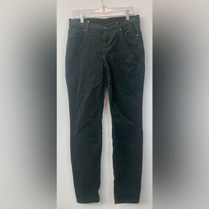 😀CAbi Mid Rise Skinny Corduroy Jeans 4449 Hunter Dark Green 5 Pocket Win…